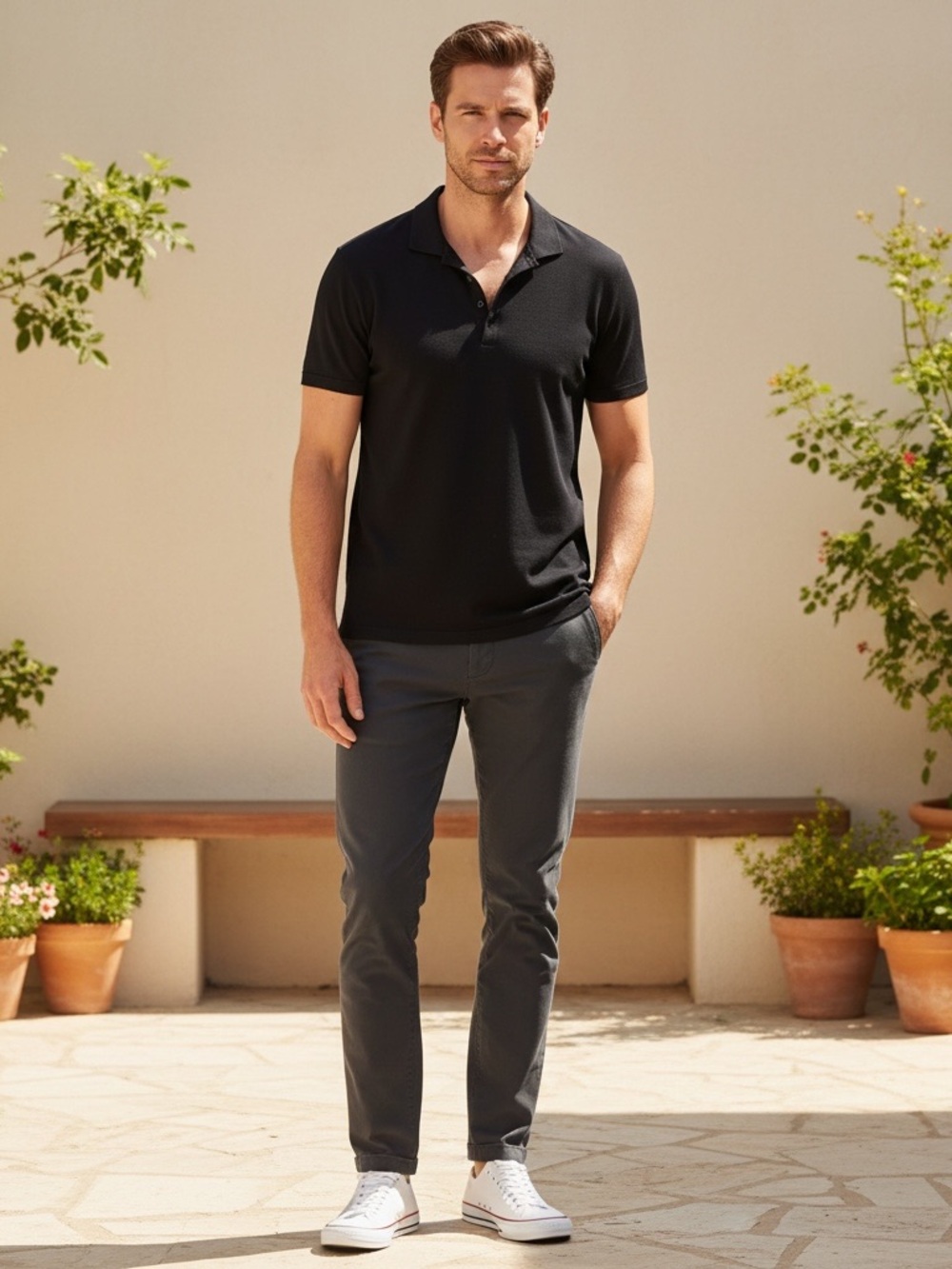 • Boss • Men's Black Polo Shirt - Classic Short Sleeve Large